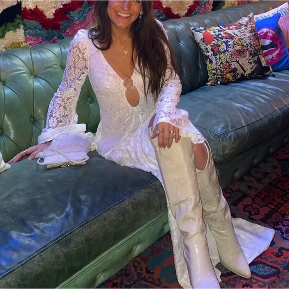 For Love and Lemons Frances Lace Maxi Dress | Small | White Boho Gown - Picture 3 of 11